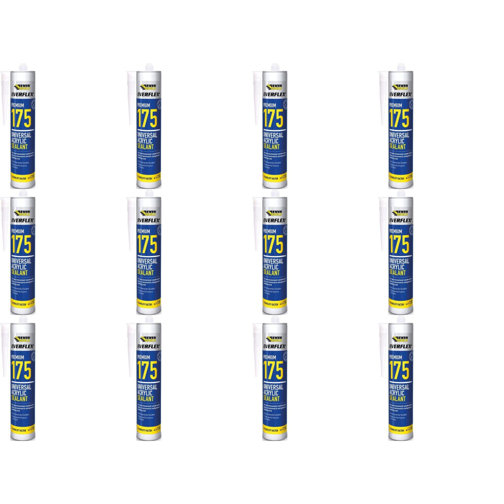 Everbuild 175 Universal Acrylic Sealant White 300ml   (175WE)  n (Pack of 12)