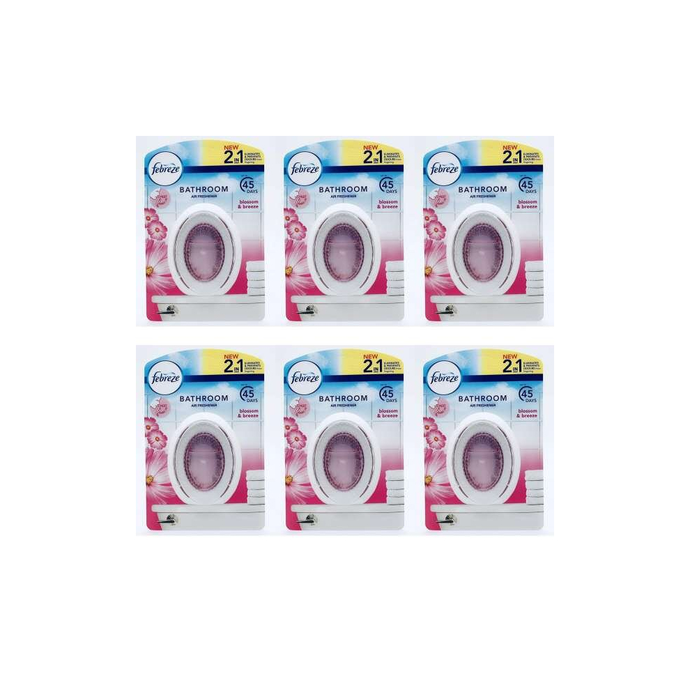 Febreze 2in1 Bathroom / Small Spaces Air Freshener Blossom & Breeze 7.5 ml. (Pack of 6)