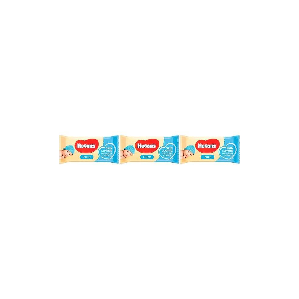 Huggies Pure Baby Wipes, Pack of 56 (Pack of 3)