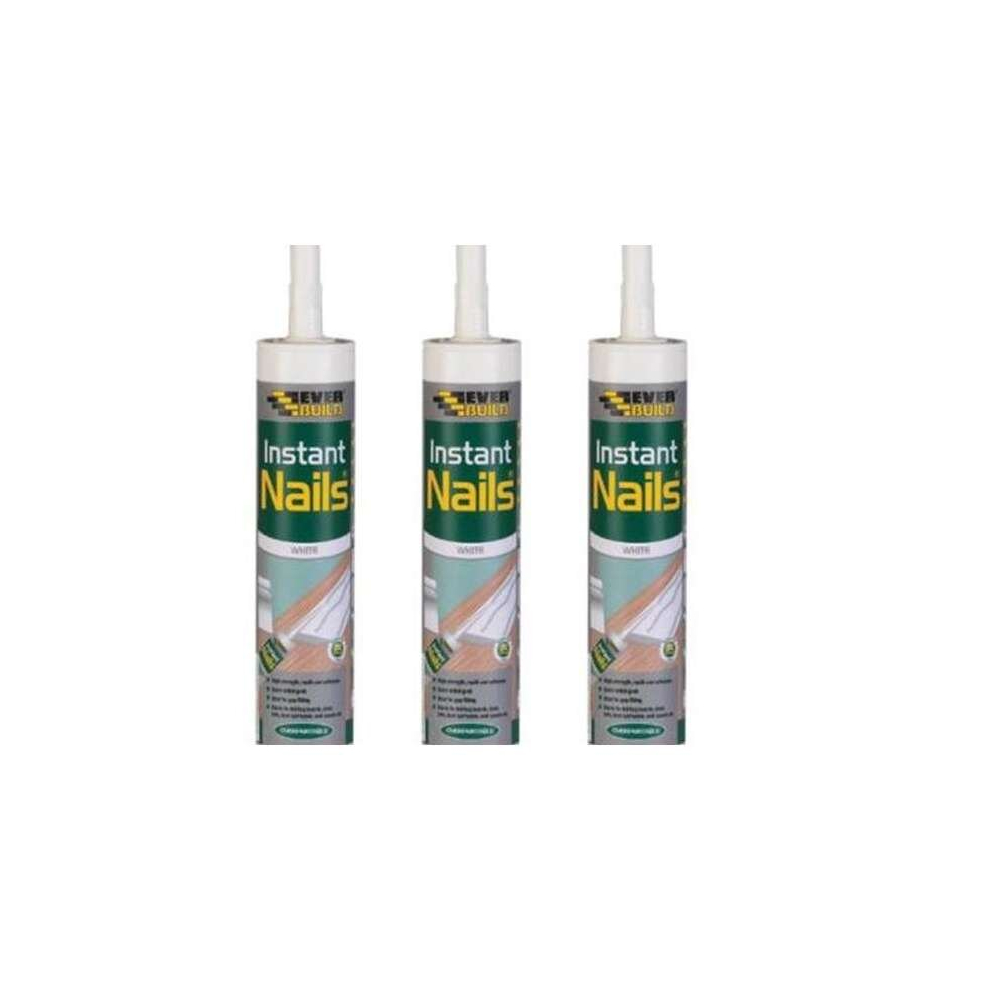 Everbuild Instant Nails White - 290 ml  25INST (Pack of 3)