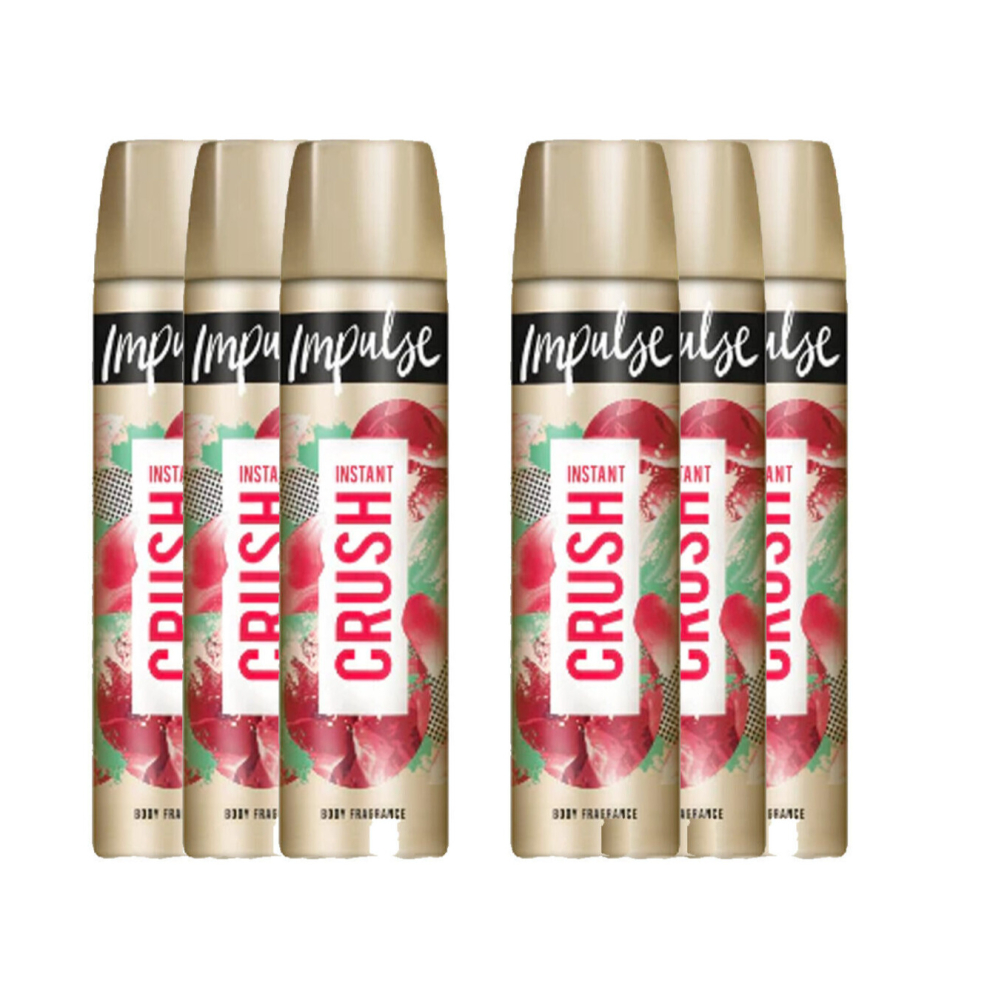 Impulse instant Crush Deodorant, 75ml (Pack of 6)