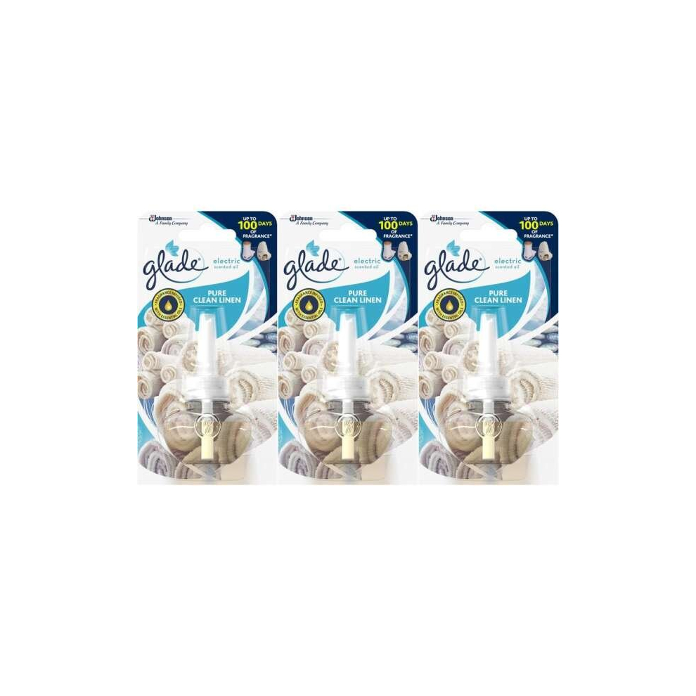 Glade Electric Scented Oil Refill, Plug In 20 ml Refill, Clean Linen(6717) (Pack of 3)