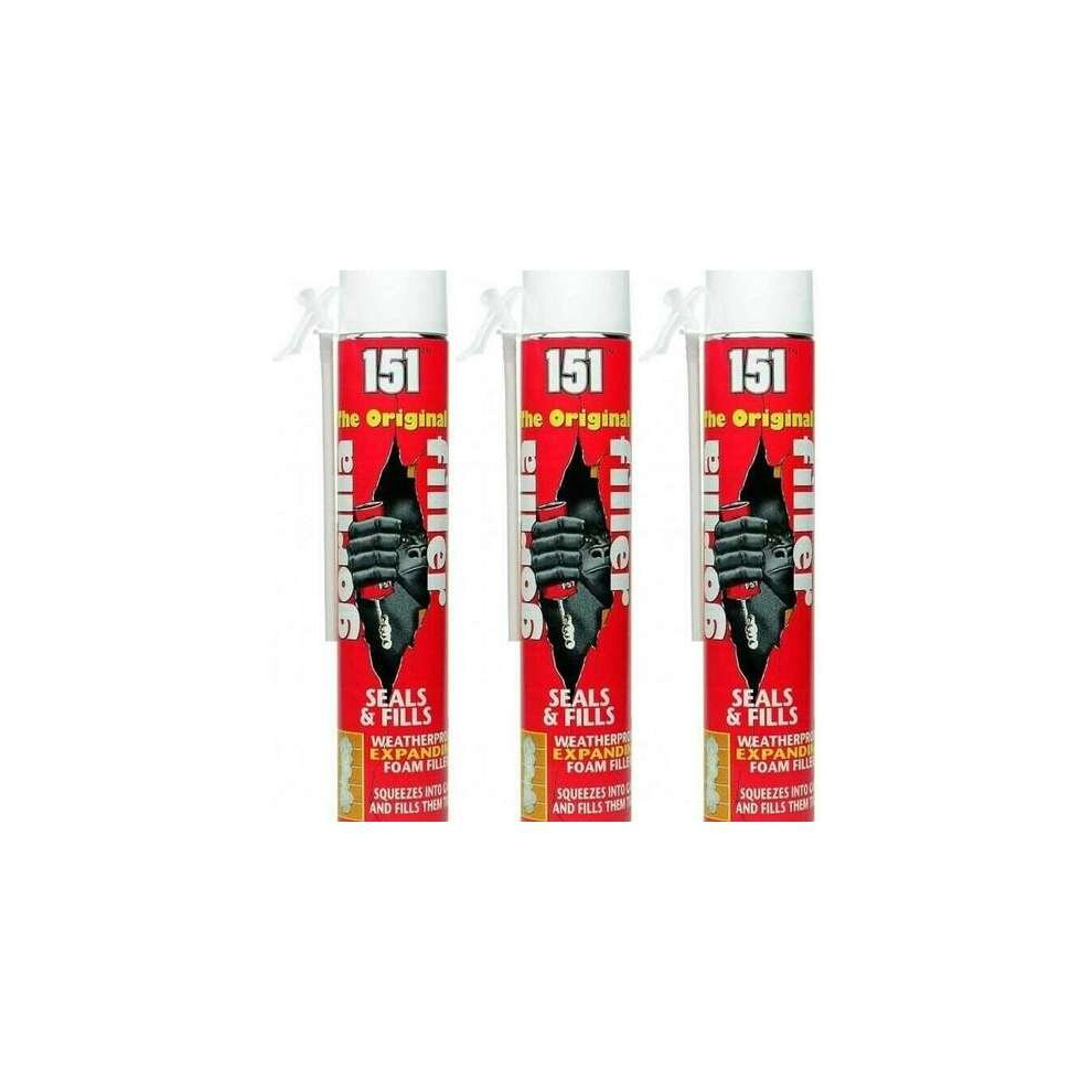 GORILLA FILLER WEATHERPROOF EXPANDING FOAM FILLER 750ML (Pack of 3)