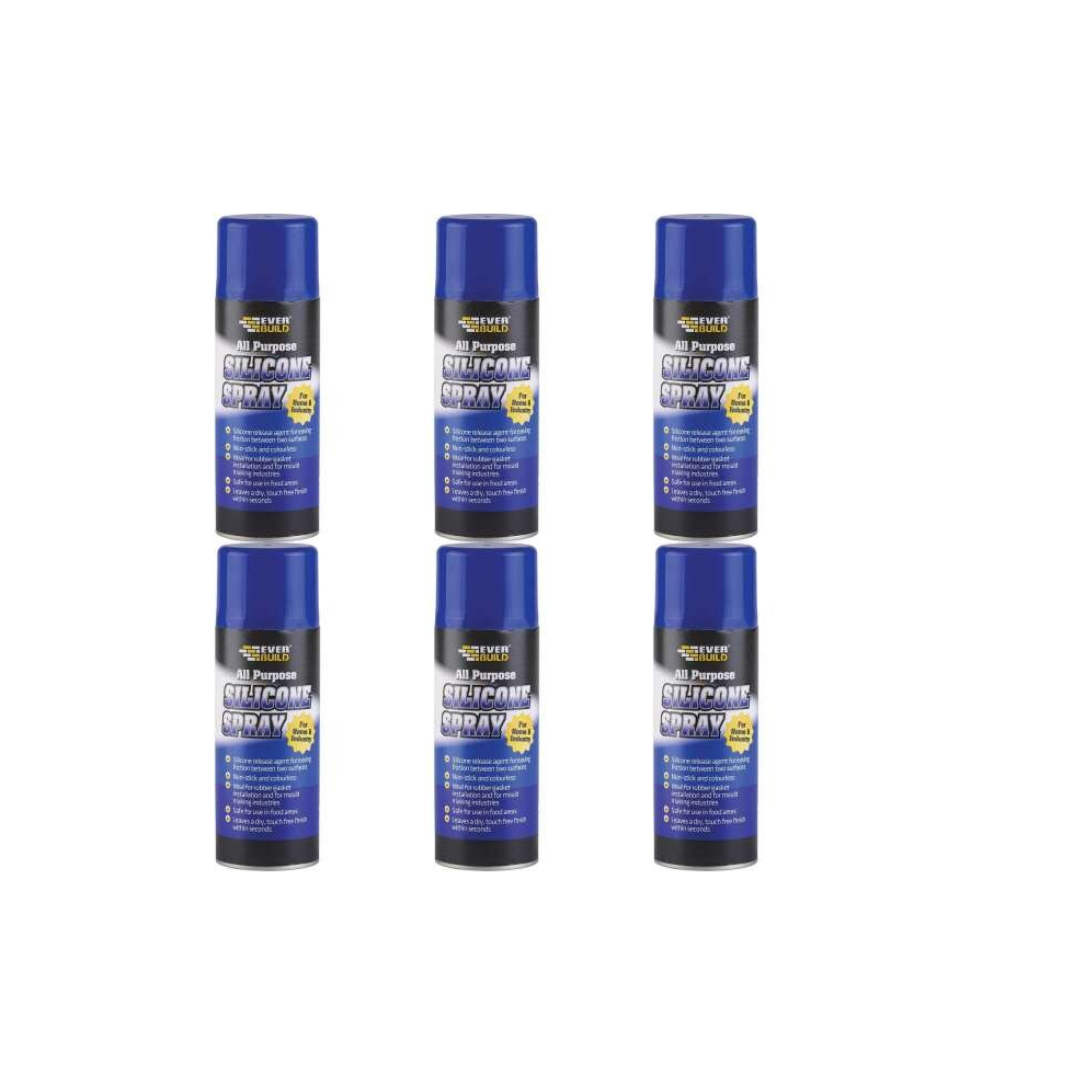 Everbuild All Purpose Silicone Spray, 400 ml SILSPRAY (Pack of 6)