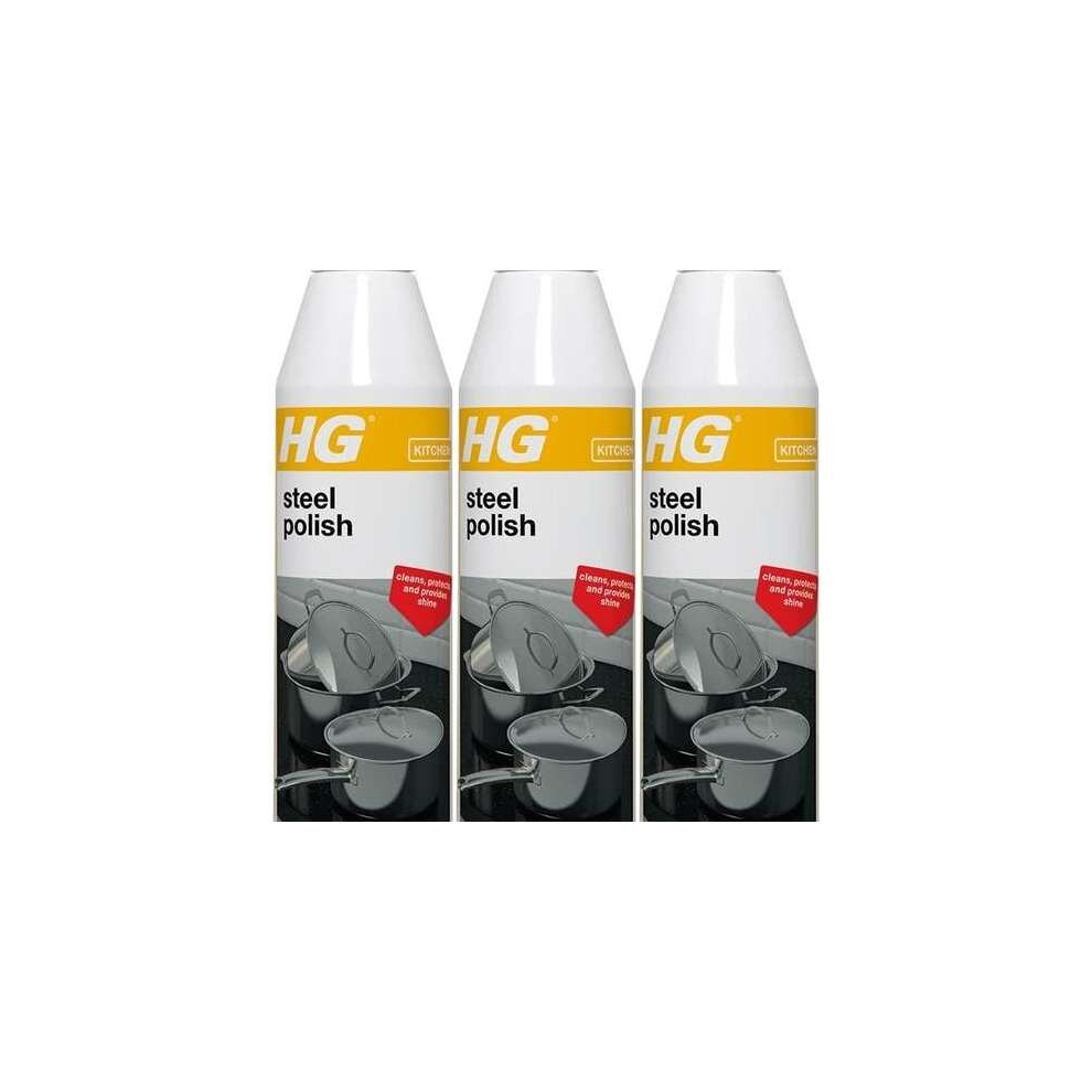 Hg Steel Polish, Fast Acting Stainless Steel 3-In-1 Cleaner, 250Ml (168030106) (Pack Of 3)