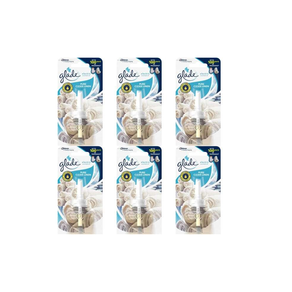 Glade Electric Scented Oil Refill, Plug In 20 ml Refill, Clean Linen(6717) (Pack of 6)