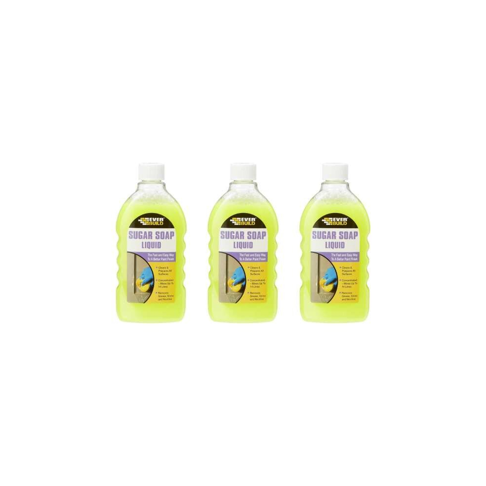 Everbuild SOAPLIQ Sugar Soap Liquid 500 ml (Pack of 3)