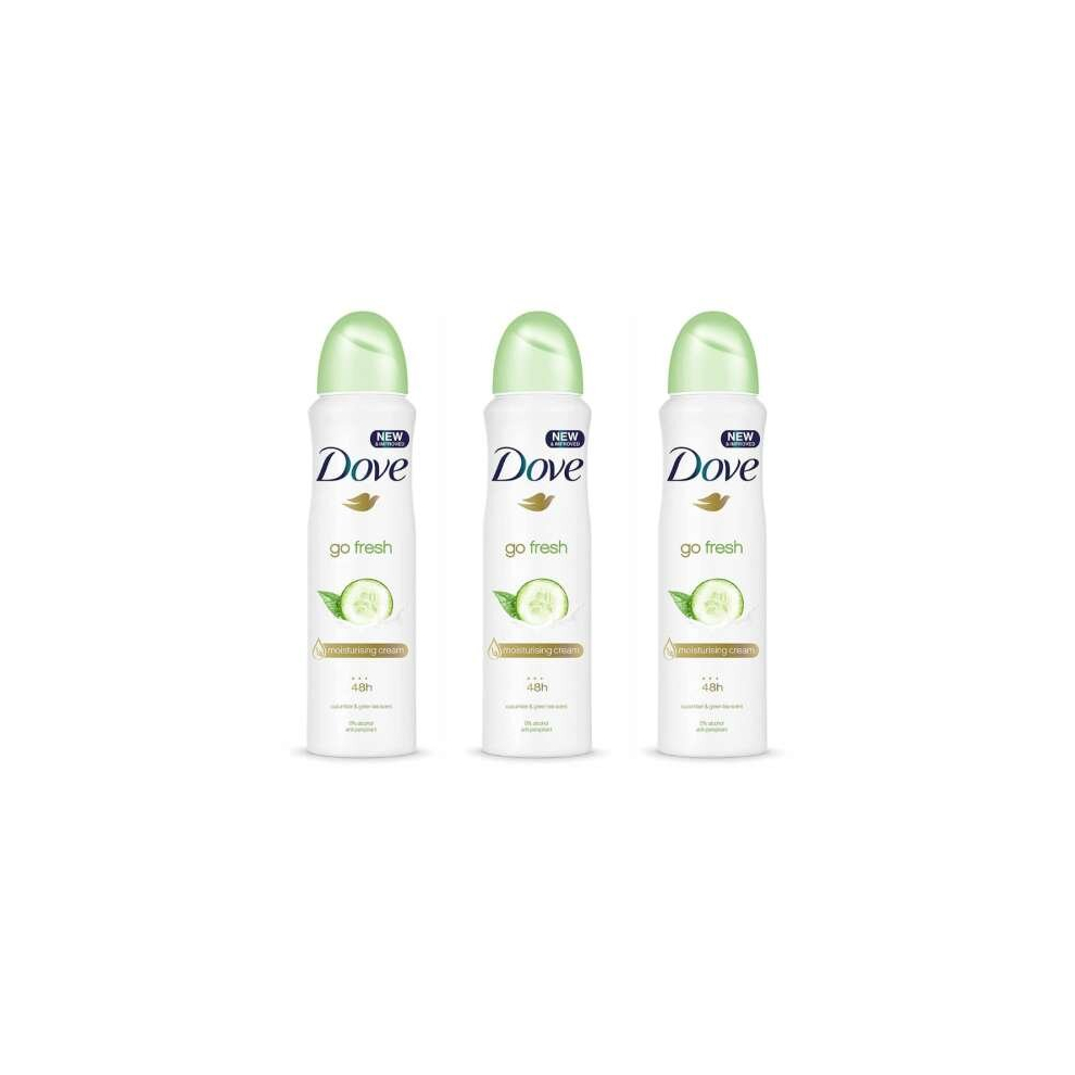 Dove Go Fresh Cucumber and Green Tea Antiperspirant Deodorant, 250ml (Pack of 3)