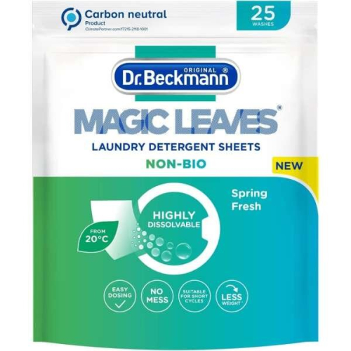 Dr Beckmann Dr. Beckmann Magic Leaves Laundry Detergent Sheets Non-Bio 25 Sheets (Pack of 6) 1