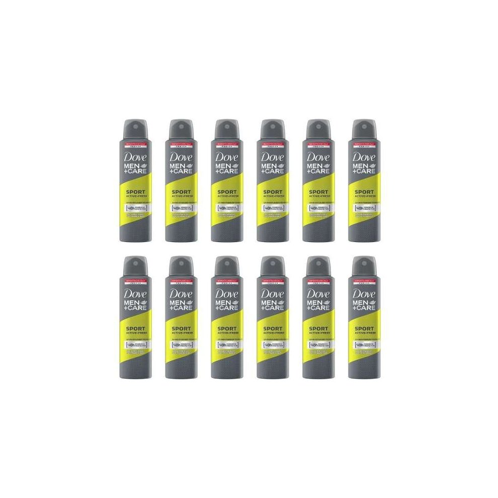 Dove Men + Care Sport Active + Fresh Antiperspirant Deodorant Aerosol 150 ml (Pack of 12)