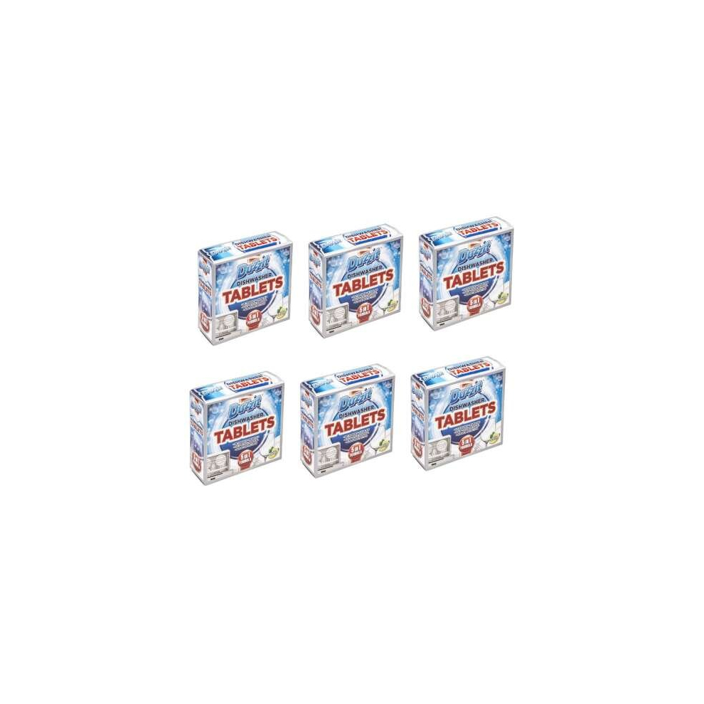 Duzzit Dishwasher Tablets 5 in 1, Lemon Fragrance (Pack of 6)