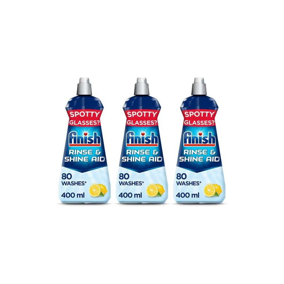 Finish Rinse Aid Shine Plus Dry Lemon, 400 ml (Pack of 3)