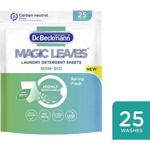 Dr Beckmann Dr. Beckmann Magic Leaves Laundry Detergent Sheets Non-Bio 25 Sheets (Pack of 6) 2