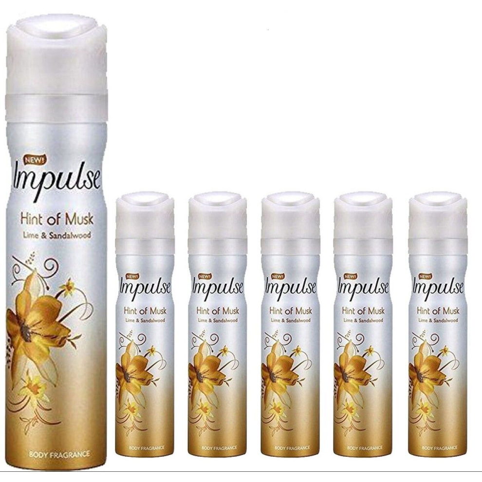 Impulse Hint of Musk Body Spray, 75ml (Pack of 6)