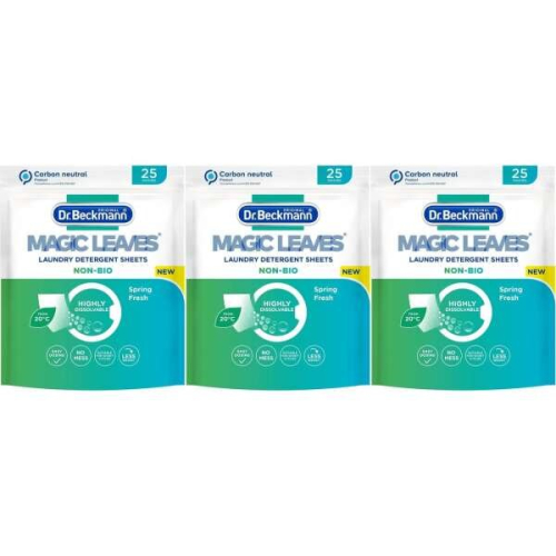 Dr Beckmann Dr. Beckmann Magic Leaves Non-Bio Detergent Sheets, 25 Sheets, Dissolves in Water for Easy Laundry