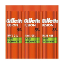 Gillette Fusion 5 Ultra Sensitive Men's Shaving Gel 200 ml (Pack of 3)