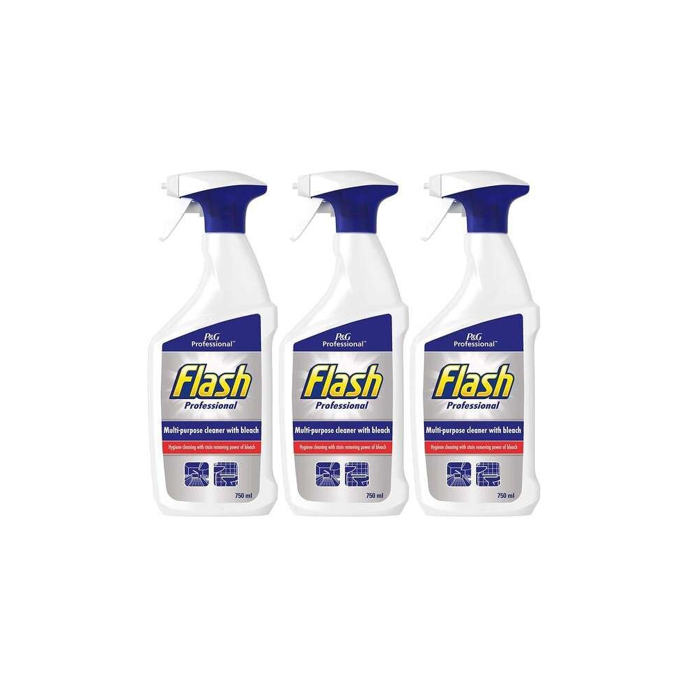 Flash Professional Multi-Purpose Cleaner with Bleach Spray 750ml (Pack of 3)