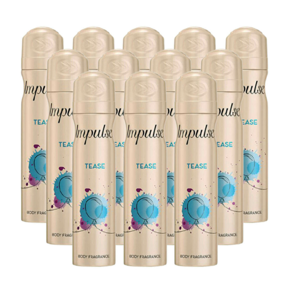 Impulse Tease Body Spray, 75 ml (Pack of 12)