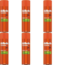 Gillette Fusion 5 Ultra Sensitive Men's Shaving Gel 200 ml (Pack of 6)