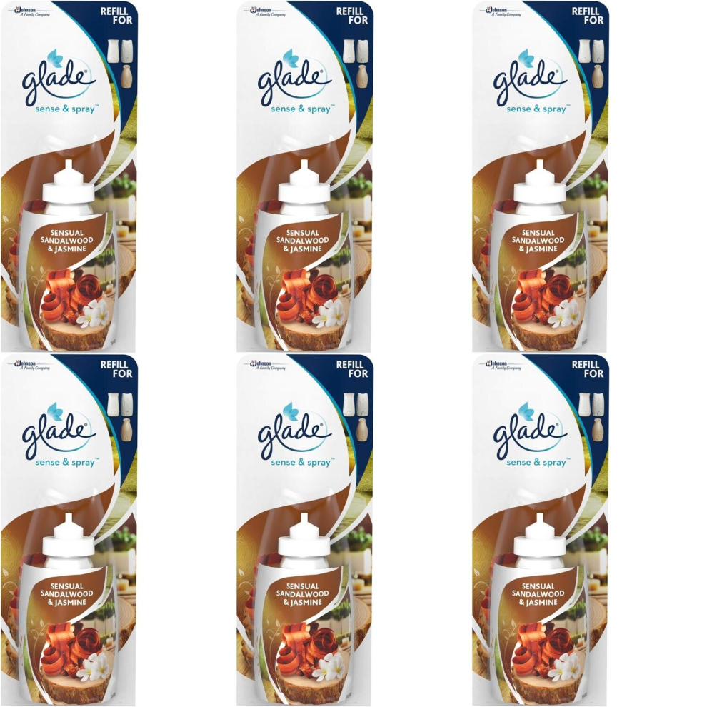 Glade Sense & Spray Refill Sensual Sandalwood & Jasmine New 18 ml (Pack of 6)