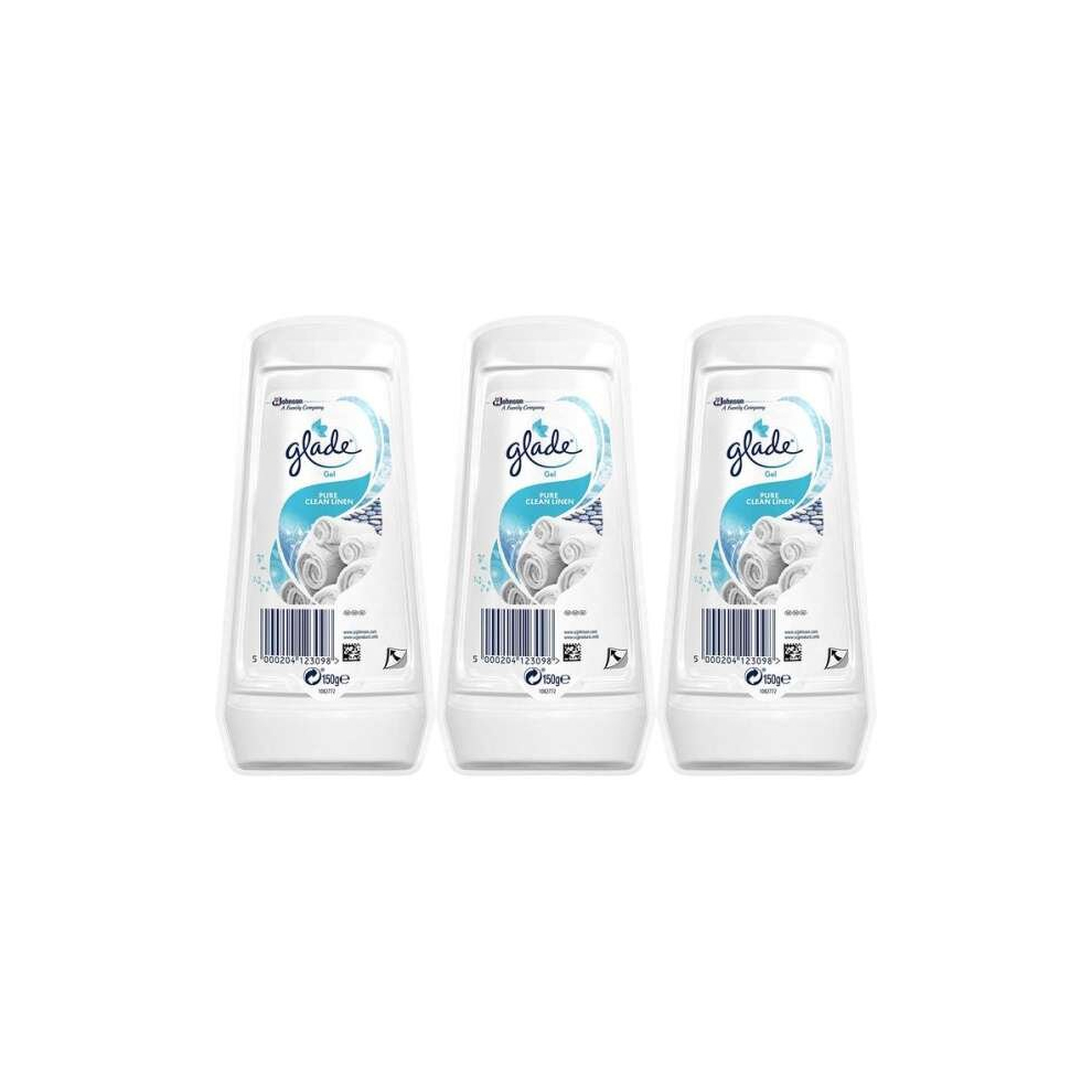 Glade Gel Air Freshener Clean Linen 150g (Pack of 3)