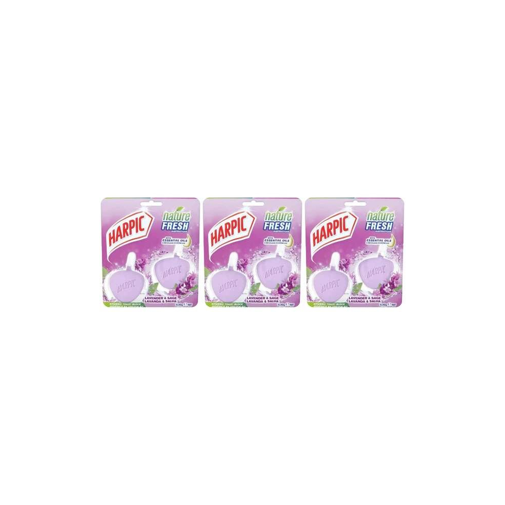 Harpic Hygienic Toilet Rim Block Twin pack Lavender 2 x 40g (Pack of 3)