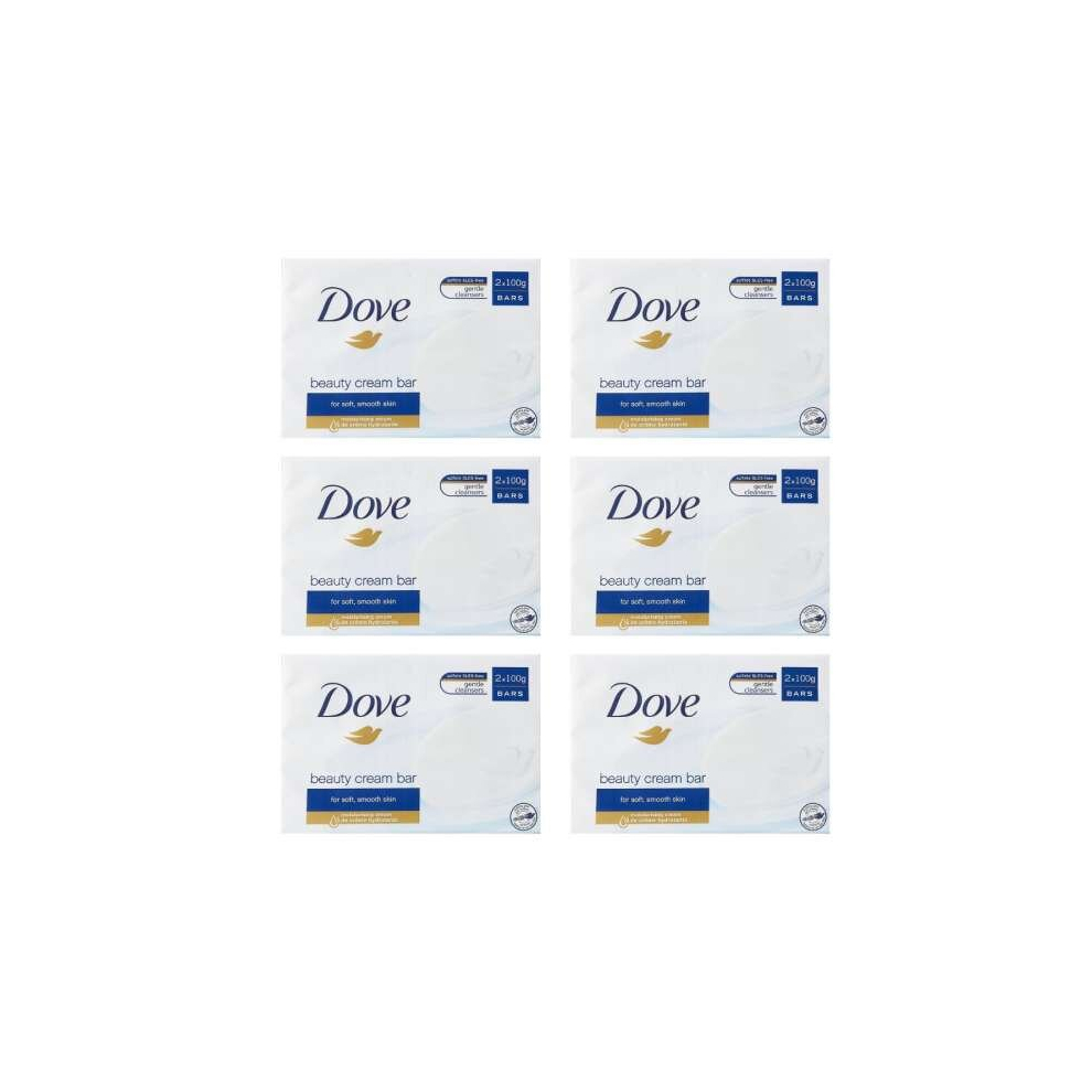 Dove Original Beauty Cream Bar, 2x100g (Pack of 6)