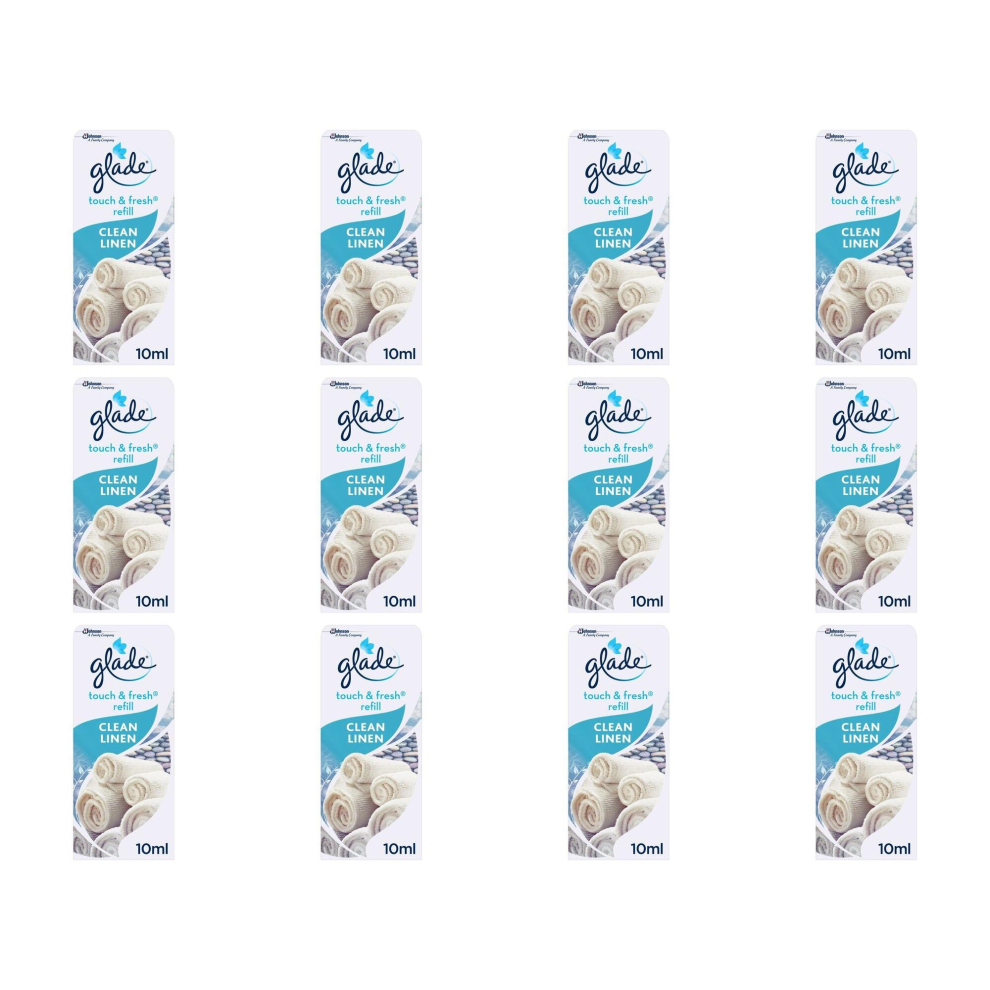 Glade Touch & Fresh Refill Clean Linen Air Freshener, 10ml (Pack of 12)