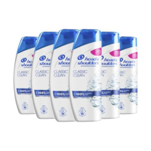 Head & Shoulders Anti-Dandruff Shampoo, 250 ml Classic Clean (Pack of 6)