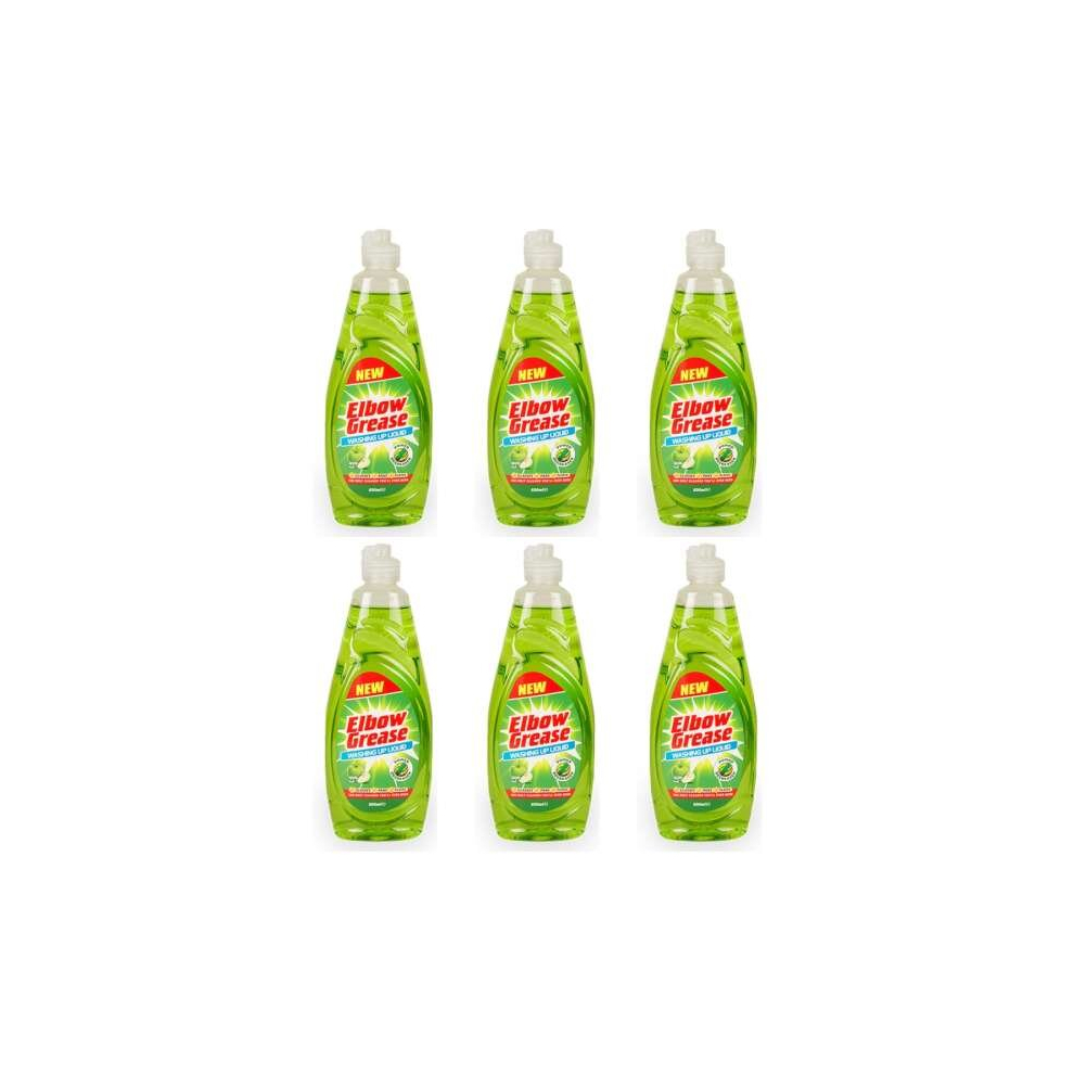 Elbow Grease Washing Up Apple Fresh Liquid 600ml (Pack of 6)