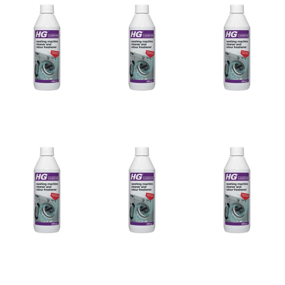HG Washing Machine Cleaner & Odour Freshener, Remove Dirt, Soap Deposits 550g (Pack of 6)