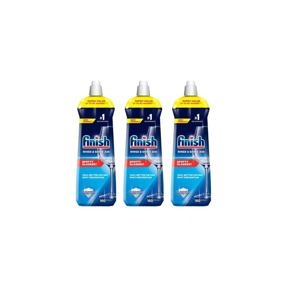 Finish Rinse Aid for Shinier and Drier Dishes Original 800ML (Pack of 3)