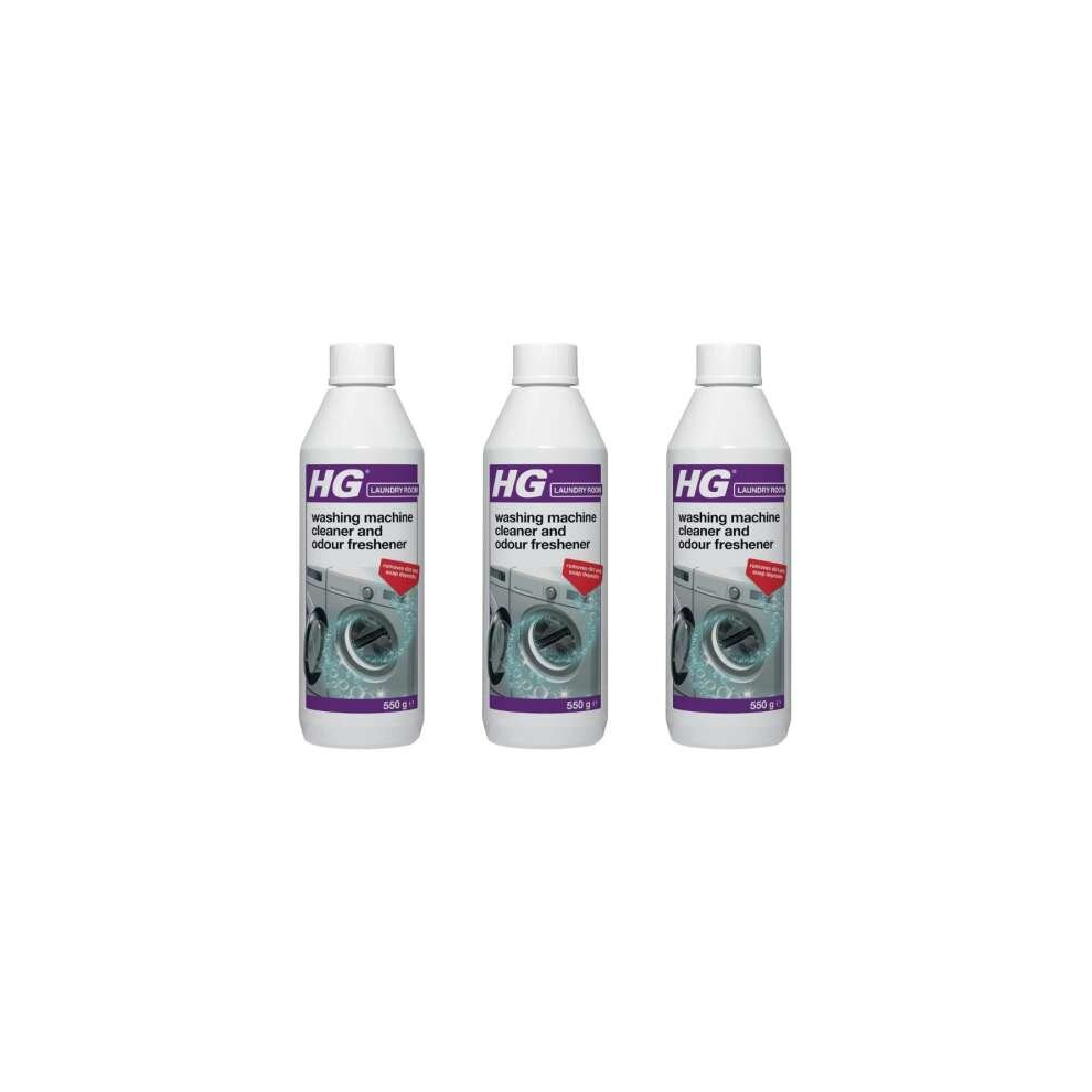 HG Washing Machine Cleaner & Odour Freshener, Remove Dirt, Soap Deposits 550g (Pack of 3)