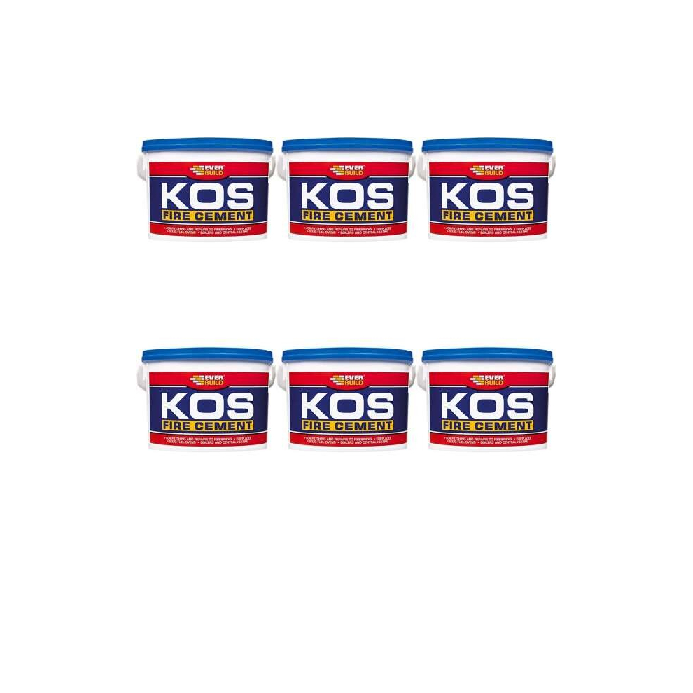 Everbuild KOS Fire Cement, Black, 500 g   PCKOSBKFIRE05 (Pack of 6)