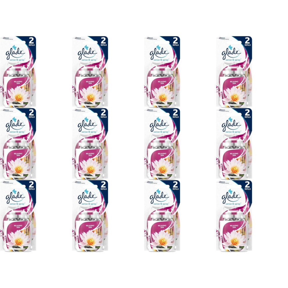 12xGlade Sense &Spray Twin Pack Refills Relaxing Zen Air Freshener18ml