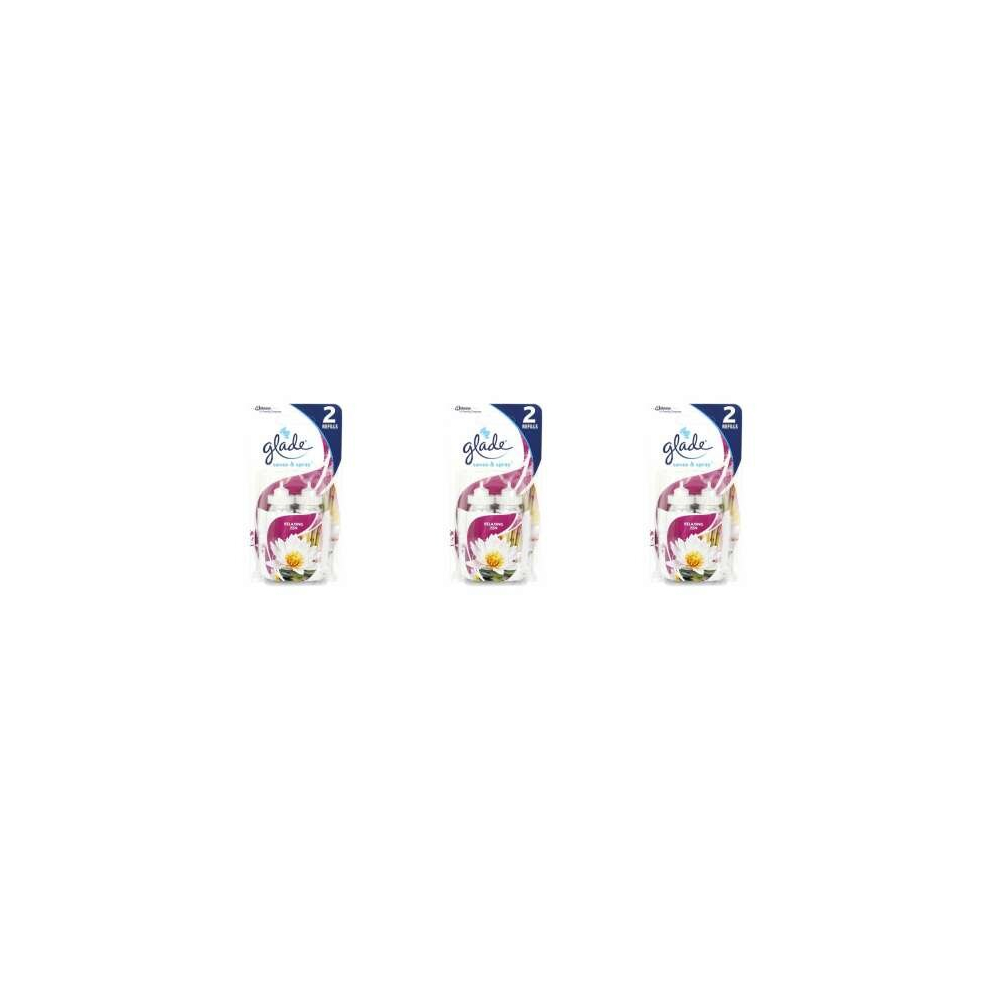 3xGlade Sense &Spray Twin Pack Refills Relaxing Zen Air Freshener Twin