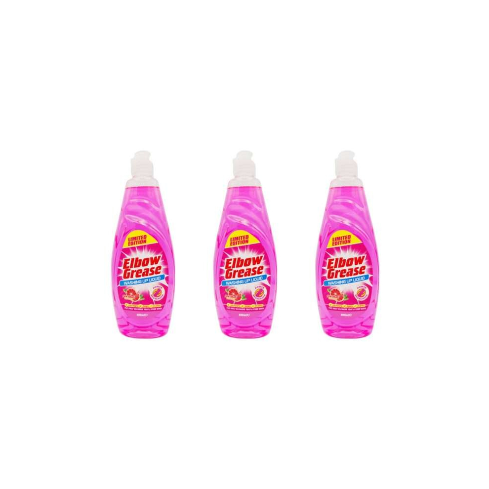 Elbow Grease Washing Up Liquid, Pink Blush 600ml (Pack of 3)