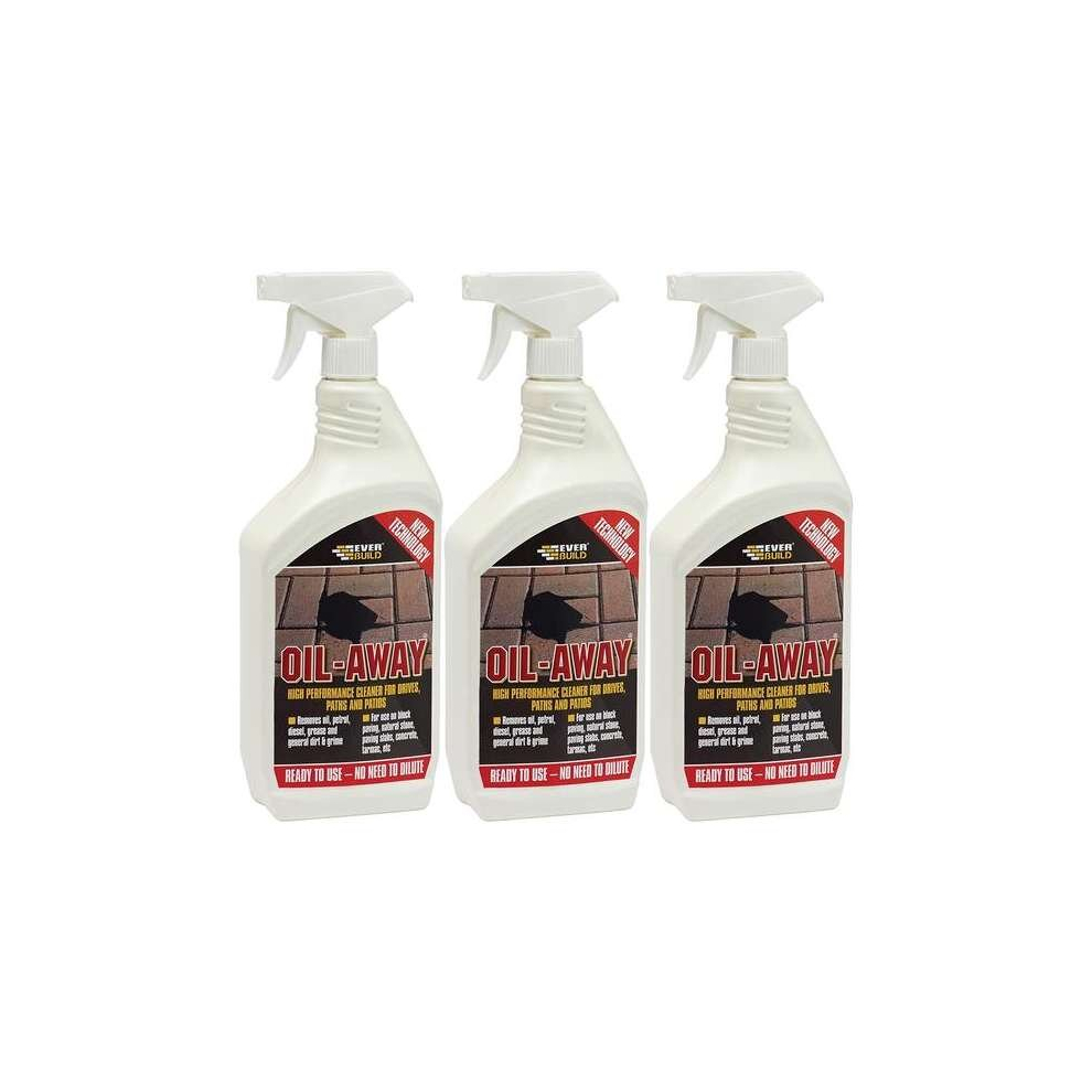 3xEverbuild Oil Away Ready To Use Oil Remover For Hard Surfaces, 1 L