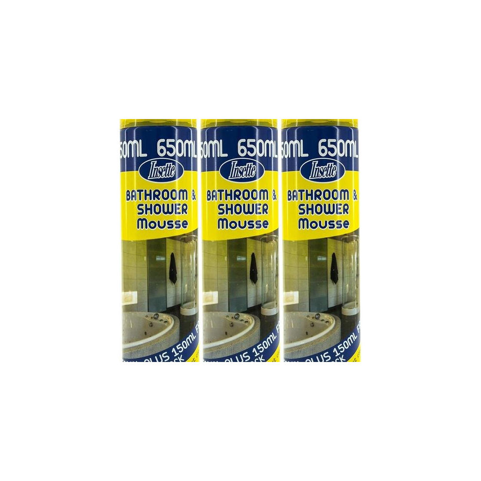 Insette Bathroom And Shower Mousse 650ml (Pack of 3)