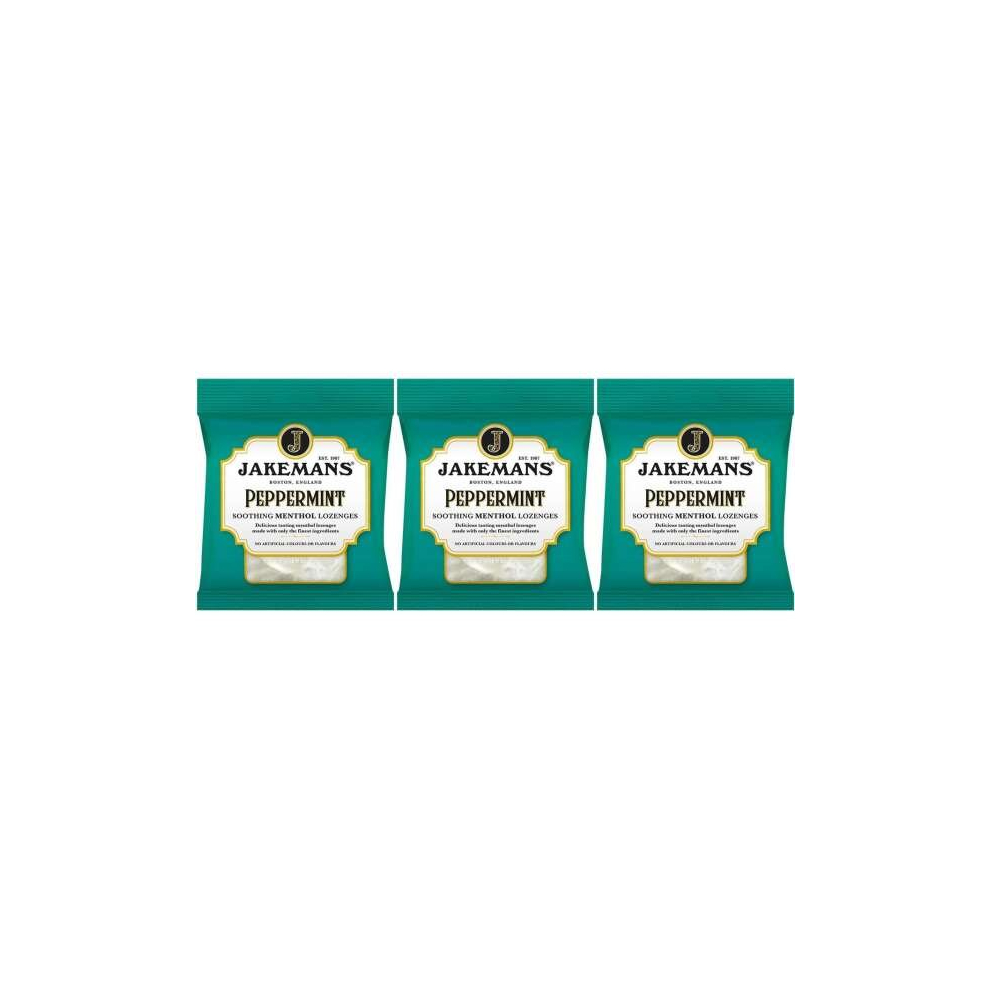 Jakemans Throat and Chest Menthol Sweets Peppermint 73g (Pack of 3)