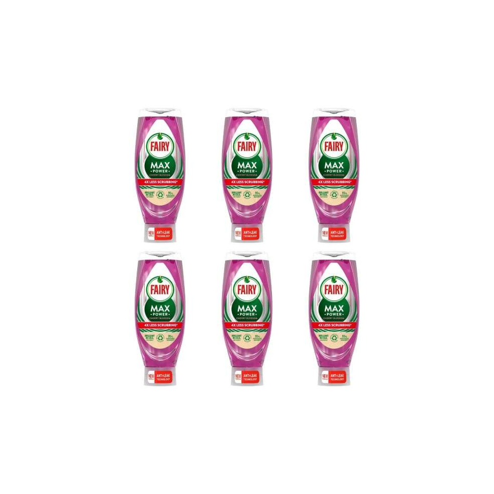 Fairy Max Power Washing Up Liquid Cherry Blossom 640ML (Pack of 6)