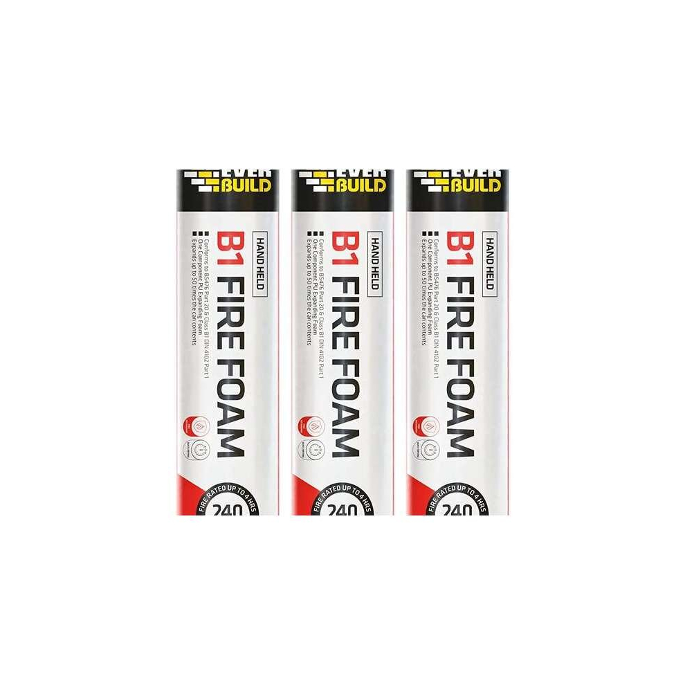 Everbuild B1 Hand Held Expanding Fire Rated Foam, Pink, 750 ml       EVFIRE (Pack of 3)