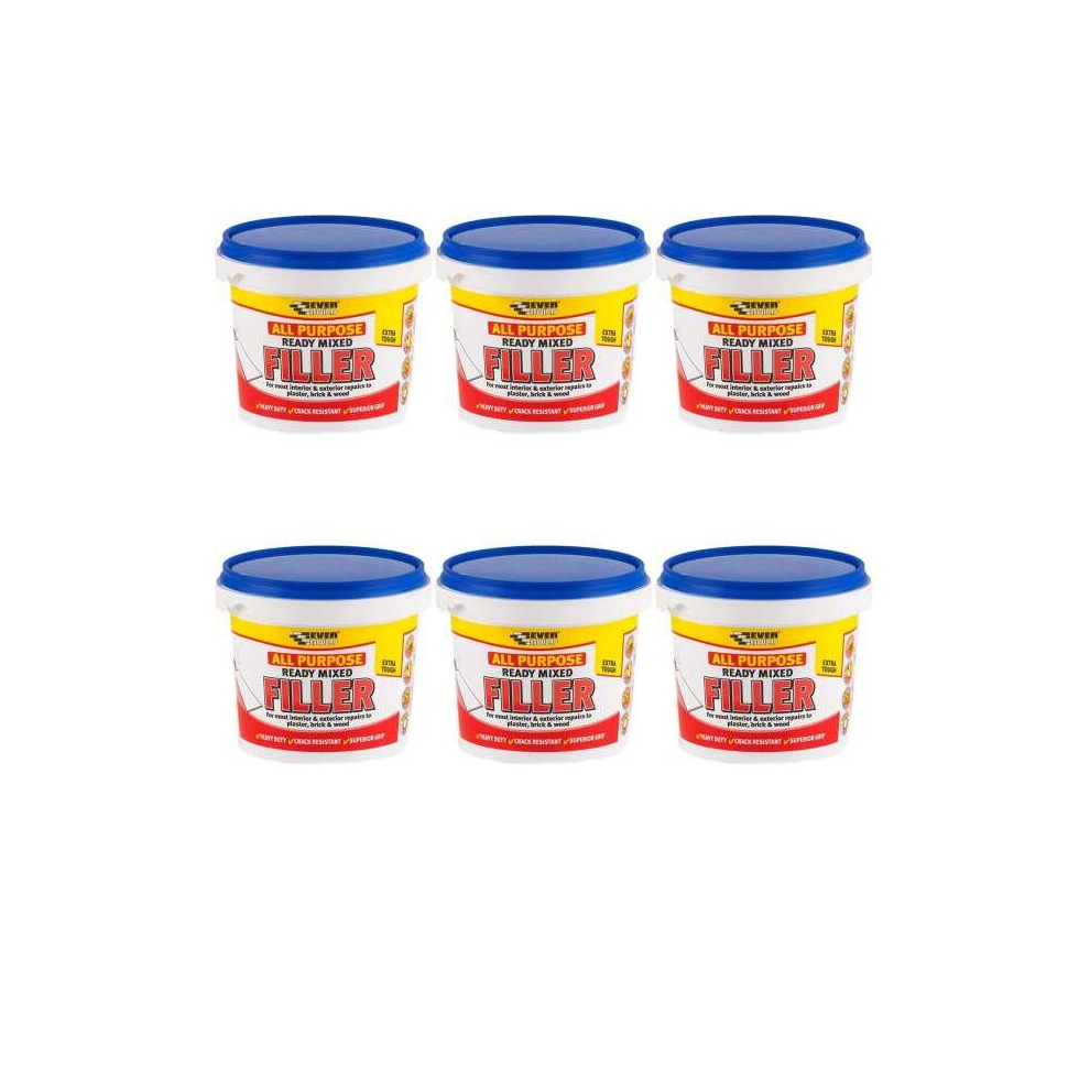 Everbuild All Purpose Ready Mixed Filler, White, 1 kg        RMFILL1 (Pack of 6)