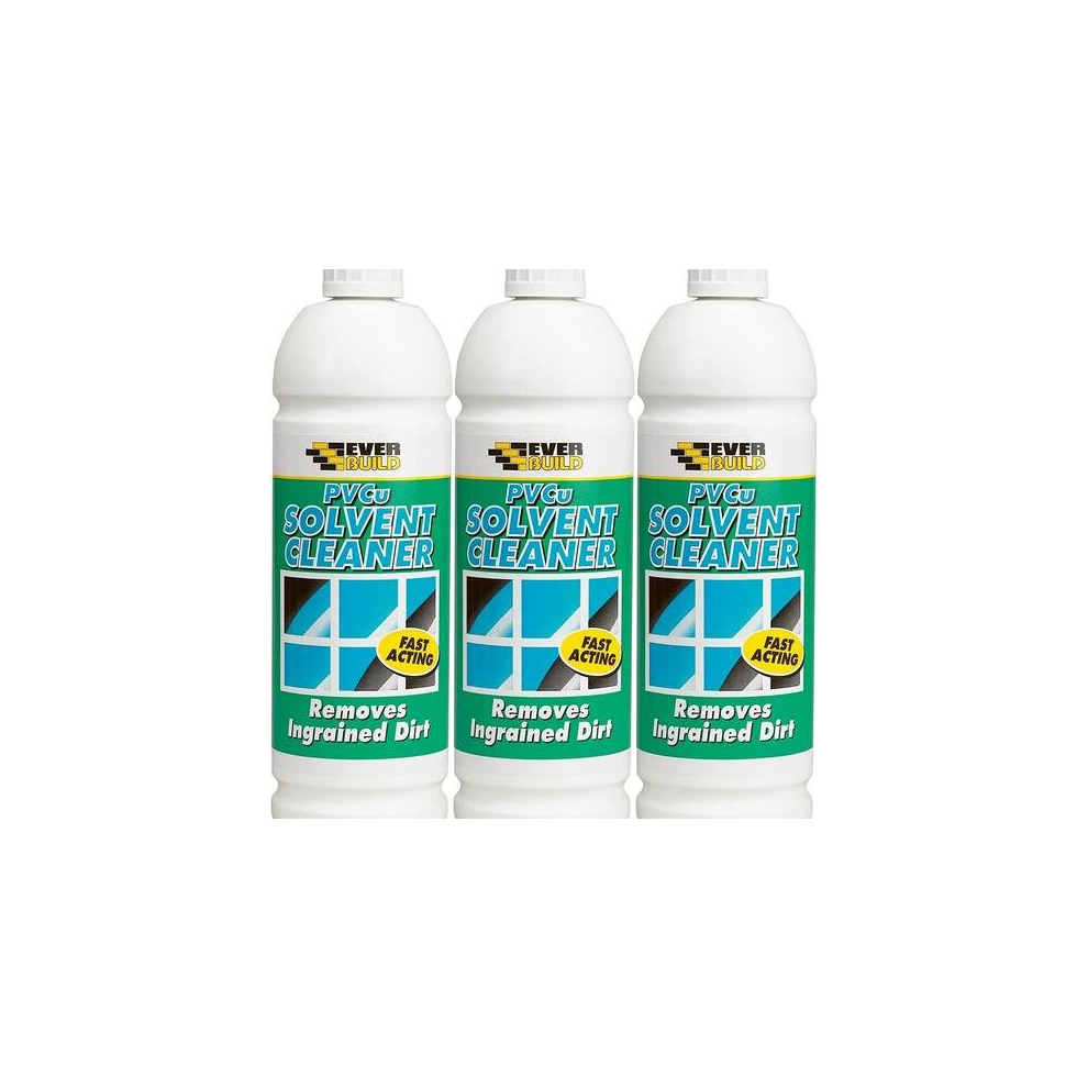 Everbuild PVCu Solvent Based Cleaner, 1 Litre   PVCS1   (Pack of 3)