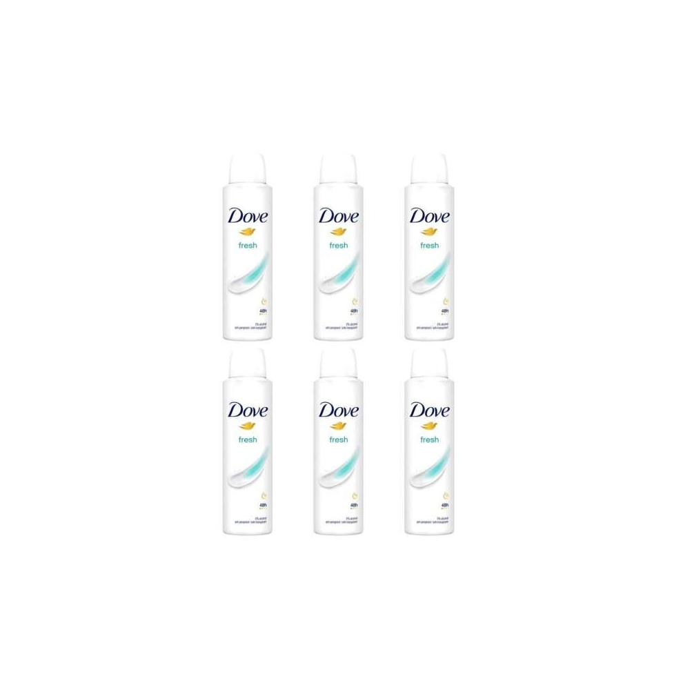 Dove Fresh Anti-perspirant Deo for 48hr 150 ml (Pack of 6)