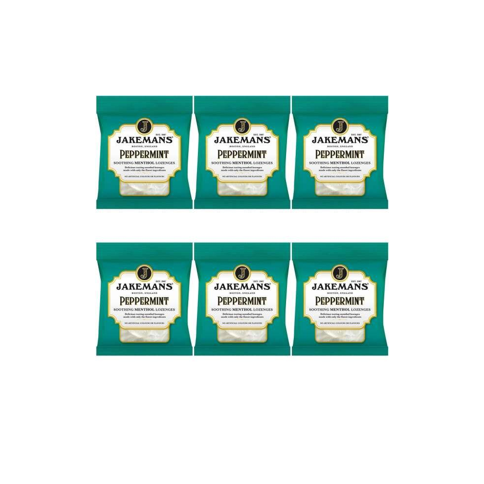 Jakemans Throat and Chest Menthol Sweets Peppermint 73g (Pack of 6)