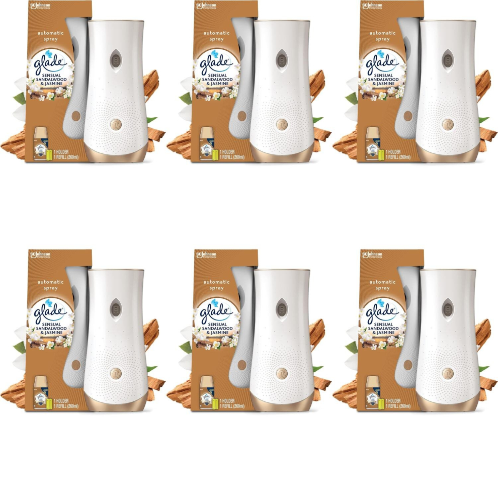 Glade Automatic Spray Starter Kit & Refill Sandalwood & Jasmine 269 ml (Pack of 6)