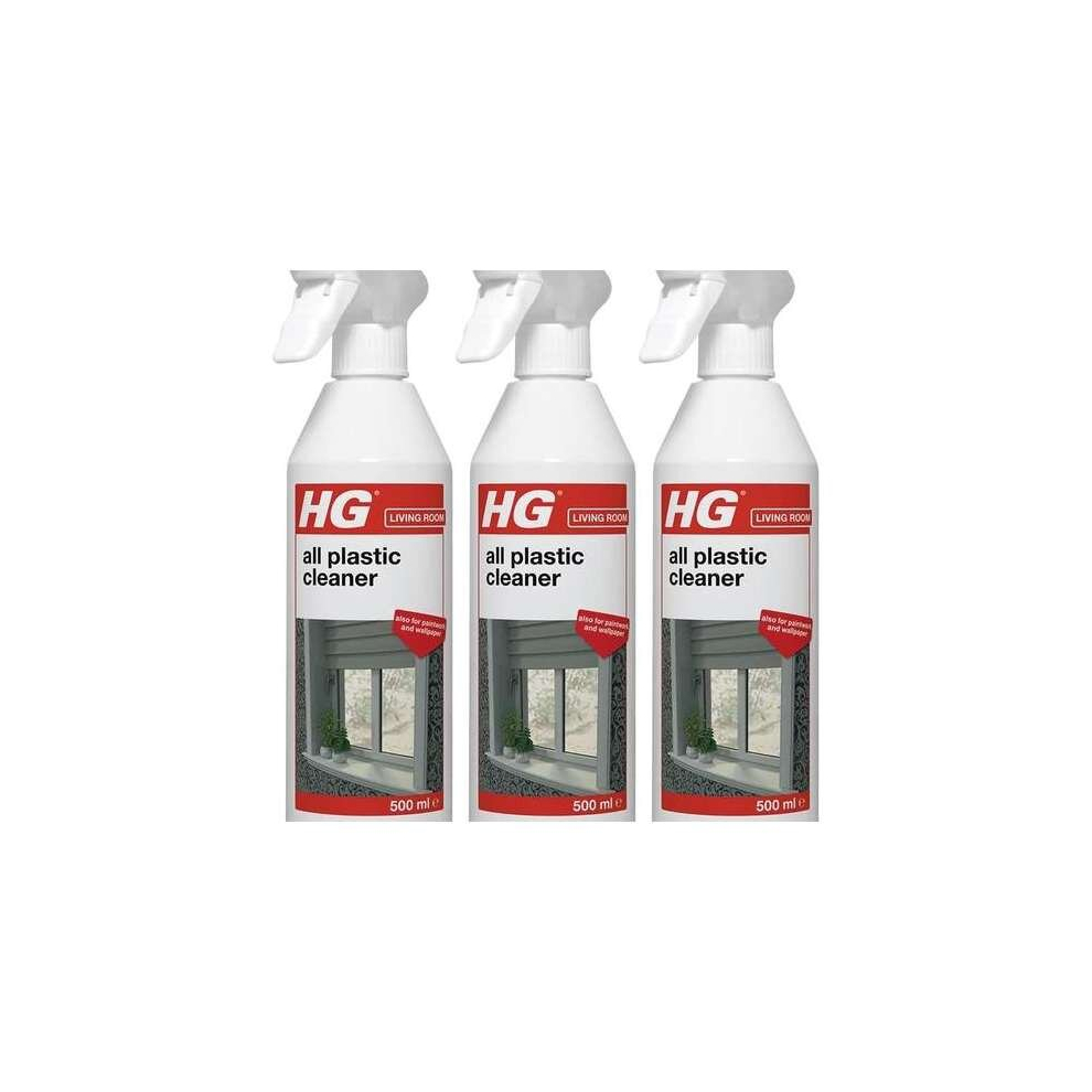 HG All Plastic Cleaner, Multi-Use Spray, 500ml (209050106) (Pack of 3)