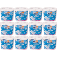 Foxy Cotton Luxury 5ply Thick Toilet Paper, 4 Rolls per Pack (Pack of 12)