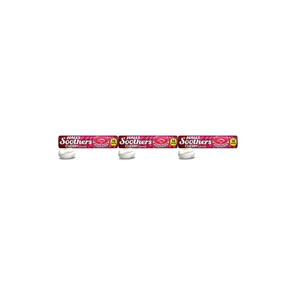 Halls Soothers Real Cherry Juice Sweets, 45g (Pack of 3)